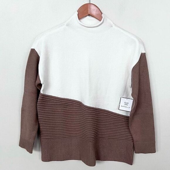 Rafaella Color Block Funnel Neck Sweater NWT - Picture 3 of 8